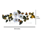 Premium Quality White and Gold Floral Metal Wall Decor, 54 inches long, showing the dimensions.
