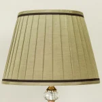 Detail of beige pleated lamp shade texture with dark brown border
