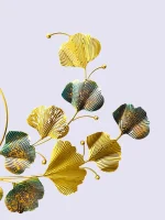 Elegant Golden Ginkgo Leaf Wall Clock | GhorTune™ Lifestyle Decor