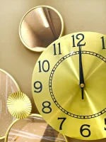Metal Body Golden and Chocolate Color Reflective Mirror-like Stainless Steel Design Wall Clock