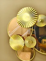 Metal Body Golden and Chocolate Color Reflective Mirror-like Stainless Steel Design Wall Clock